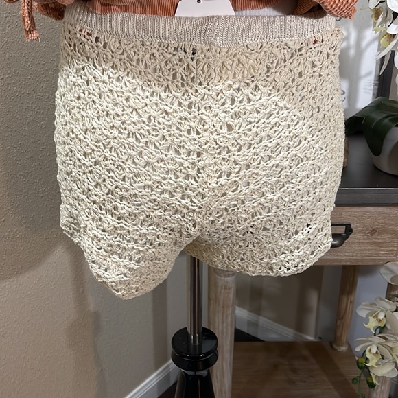 By Together Cream Crochet Knit Shorts TRN22 - Picture 5 of 5